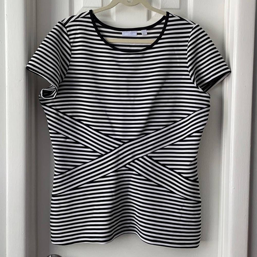 New York and Company black white stripe top XL